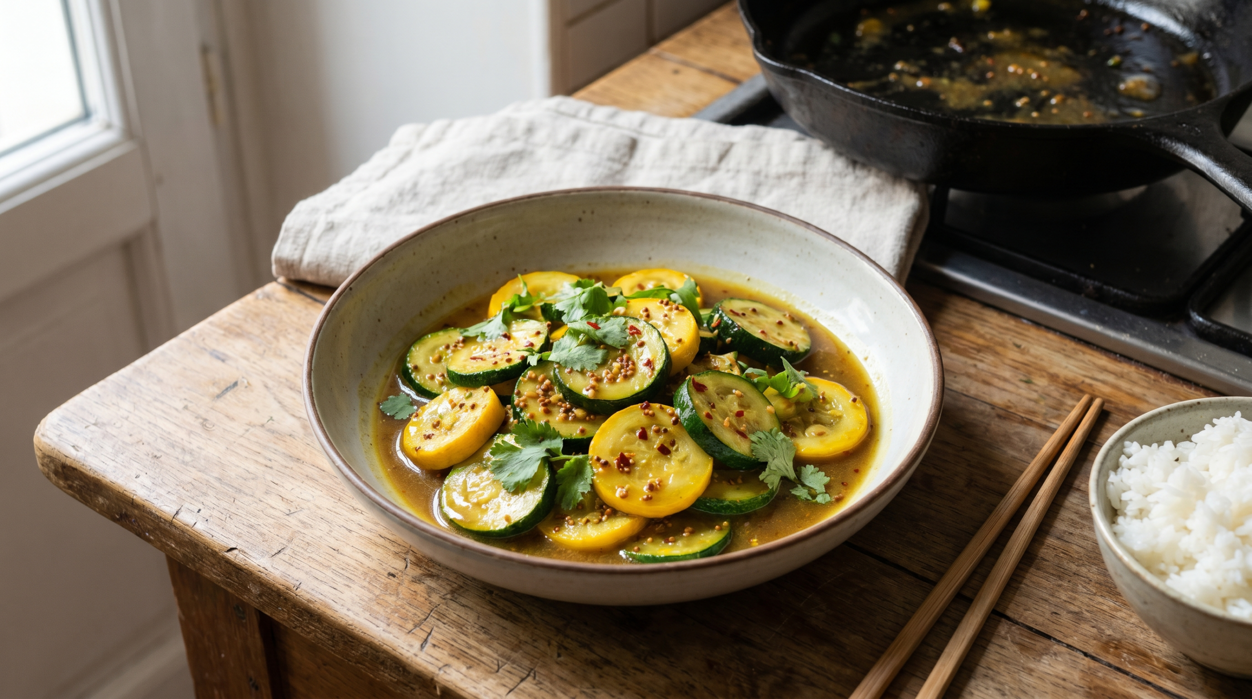 Recette de courgettes aigre-douce au curry
