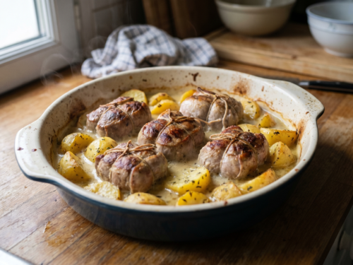 Receta de paupiette de cerdo al horno con patatas