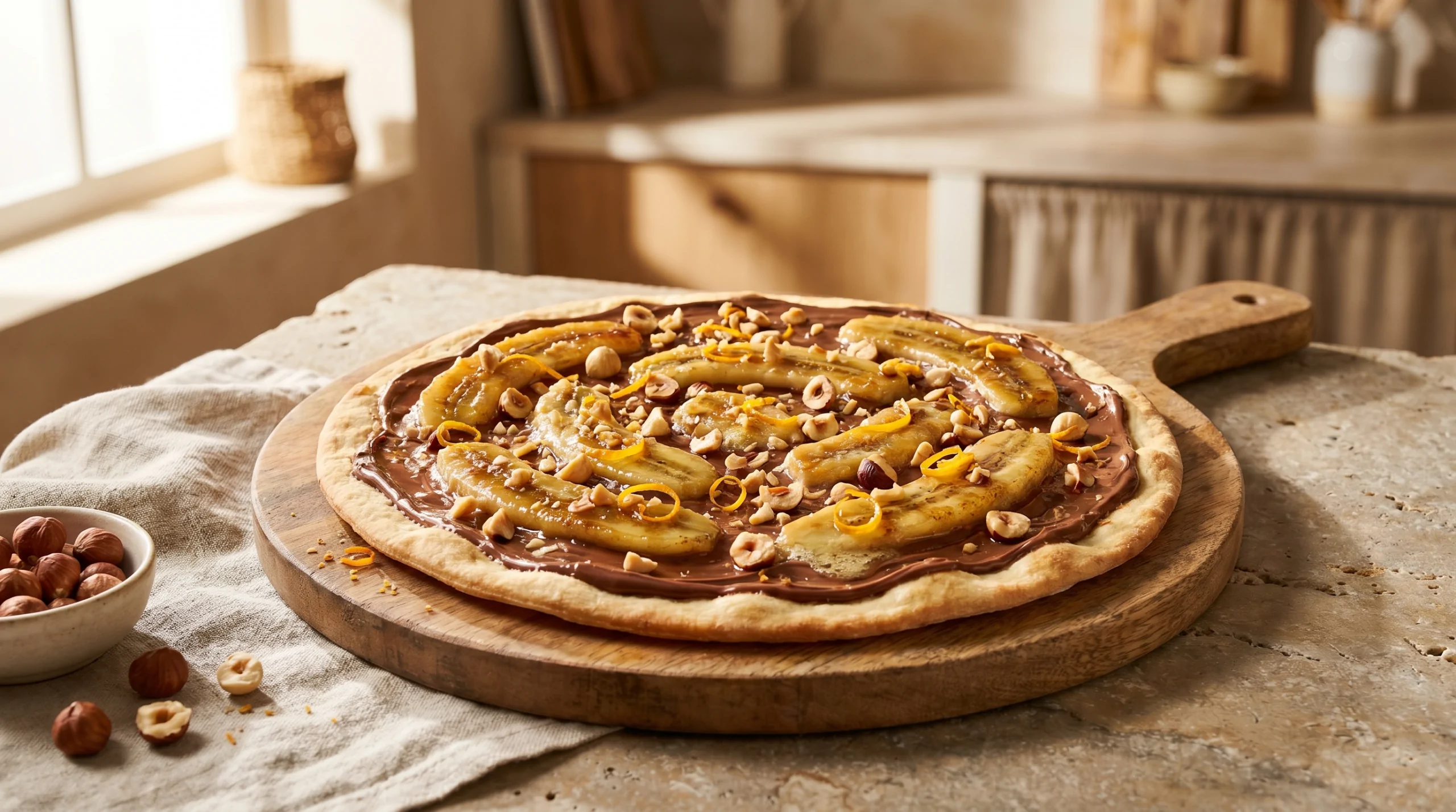 Pizza au nutella et banane