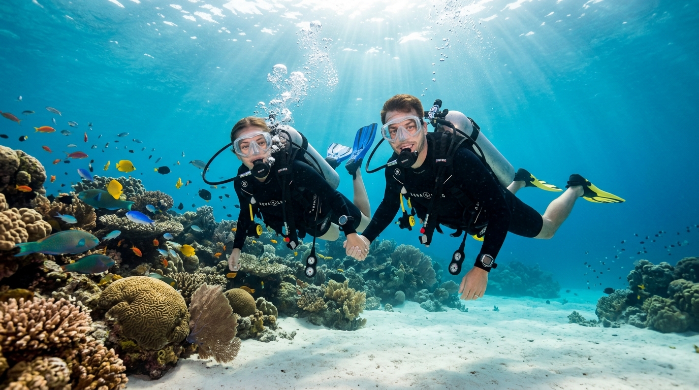 Centre de plongée aux Maldives avec cours PADI en amoureux