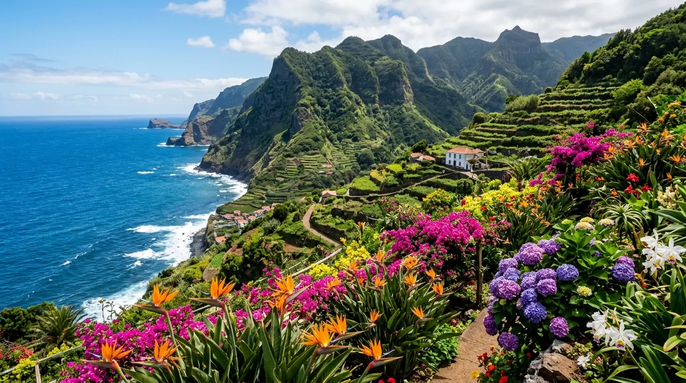 Fleurs colorées au printemps à Madère