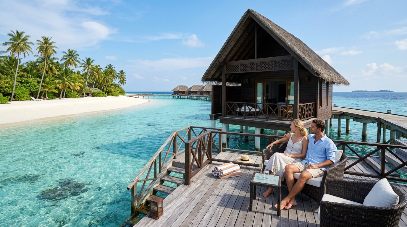 Lune de miel aux Maldives sur la plage