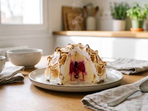 recette de la bombe glacée meringuée aux fruits rouges