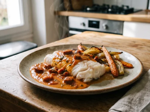 recette du cabillaud sauce chorizo