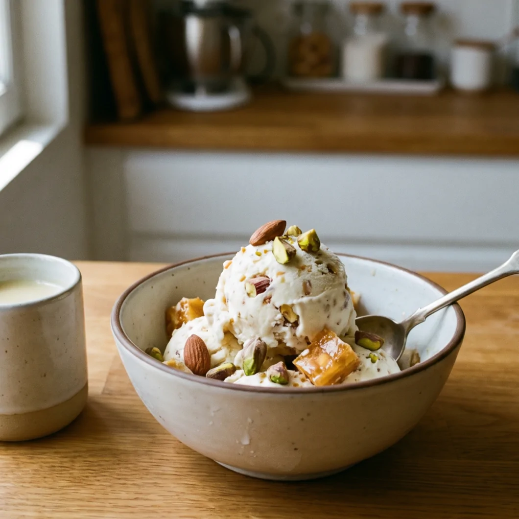 Nougat-Eiscreme