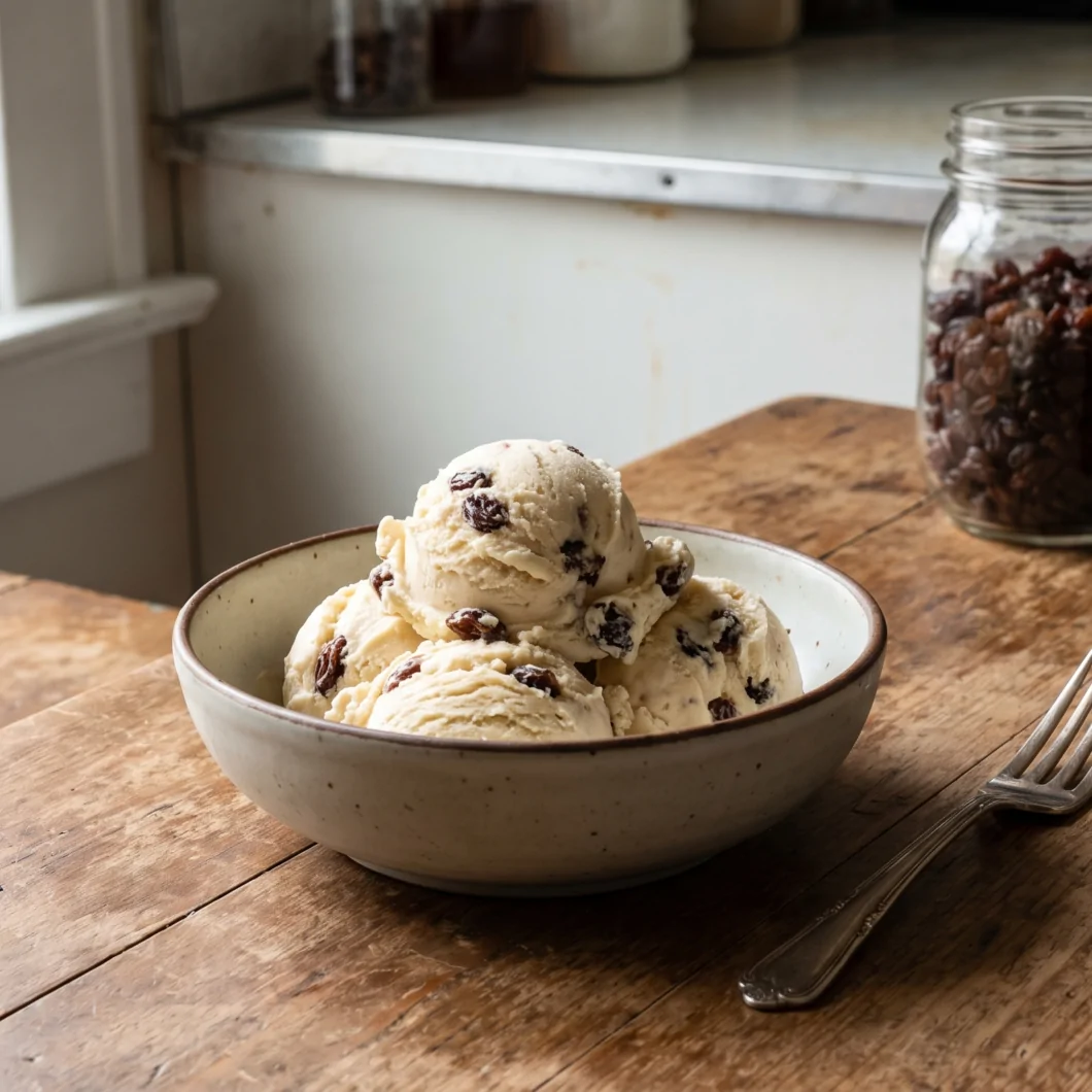 Rum-Rosinen-Eiscreme ohne Eismaschine Rum-Rosinen-Eiscreme ohne Eismaschine
