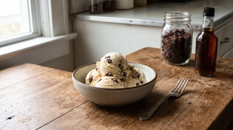 Rum-Rosinen-Eiscreme ohne Eismaschine Rum-Rosinen-Eiscreme-Rezept ohne Eismaschine