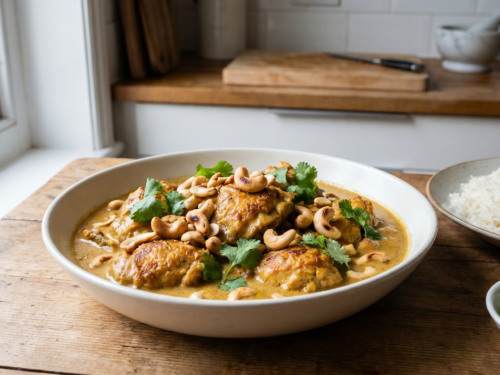 Poulet coco curry et noix de cajou