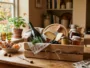 Coffret cadeau gourmand avec vin et accessoires de cuisine pour grand-père