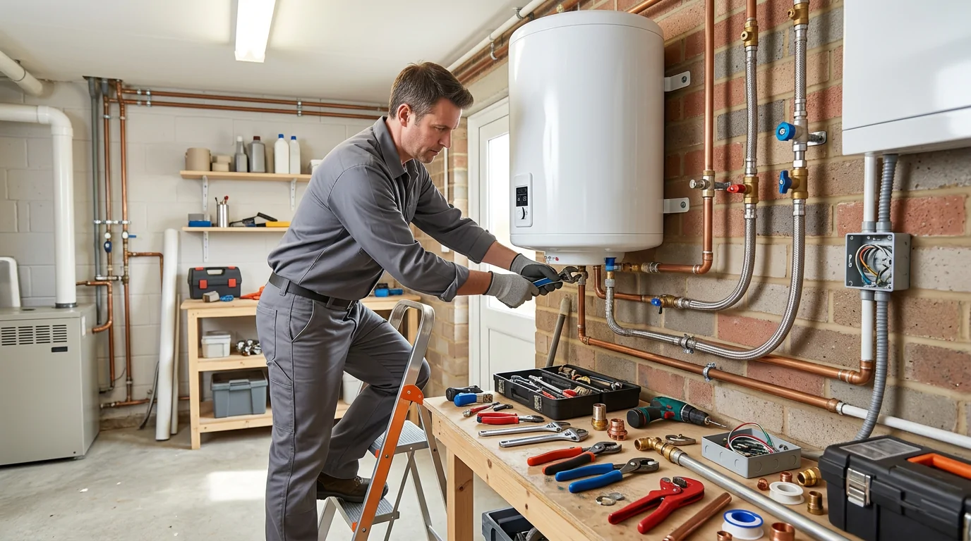 Water heater installation by a plumber in Argenteuil Installation of an electric water heater by a professional plumber