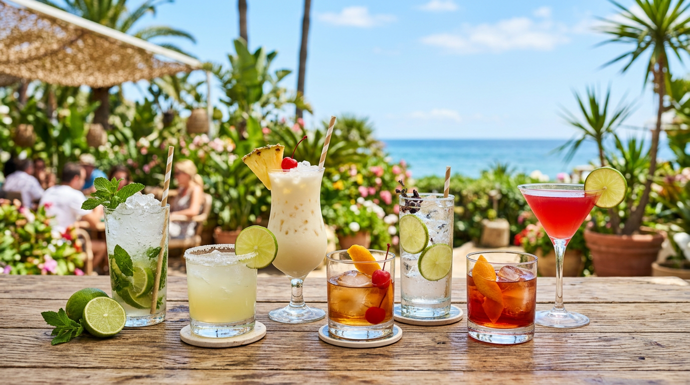 Cocktails classiques pour une fête réussie Assortiment de cocktails classiques mojito margarita et pina colada