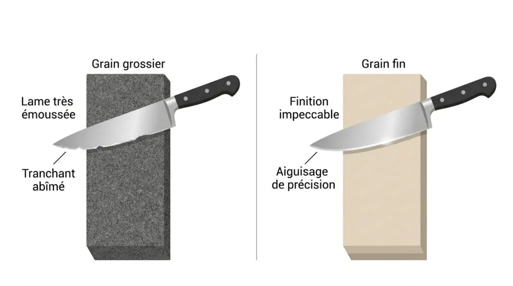 Schéma grain d'un couteau Schéma grain d'un couteau