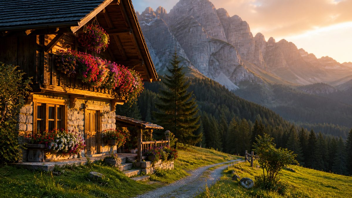 Où dormir pour visiter la Savoie en été Gîte en bois de montagne avec jardinières fleuries dans une vallée savoyarde