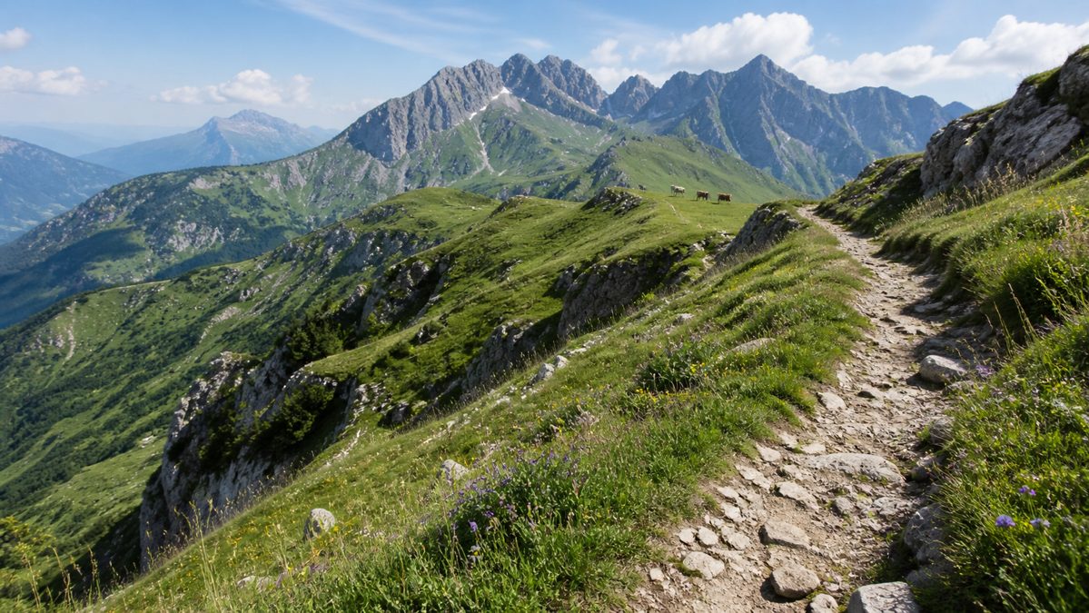 Randonnée en Savoie selon son niveau Crête de randonnée en Savoie avec vue panoramique sur les alpages