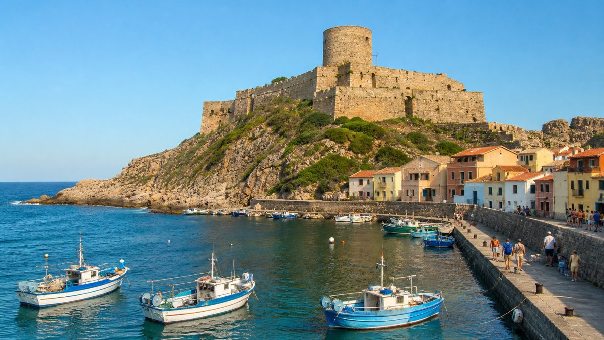 Une journée au Palais et à Sauzon Belle-Île Citadelle Vauban et port coloré du Palais à Belle-Île-en-Mer
