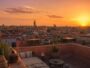 Panoramic sunset view over the rooftops of Marrakech's medina