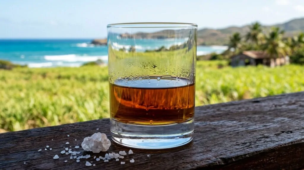El terruño salino de Marie-Galante en un vaso de ron